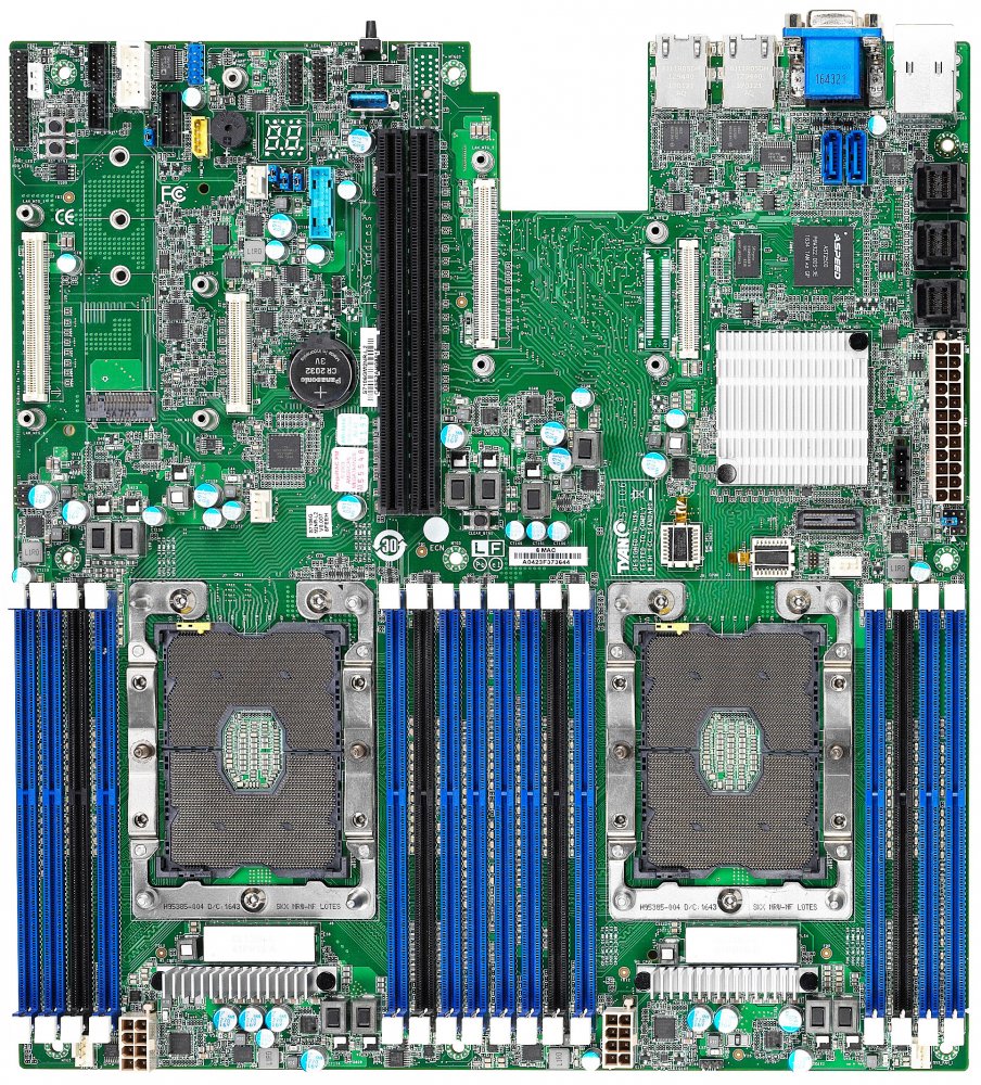    Tyan, EATX, 2  LGA3647 (Socket P),  Intel C621, 16  DDR4 DIMM, 2666 ,  Aspeed AST2500,  SATA: 6 / - 14 S7106GM2NR