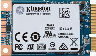 SSD mSATA Kingston 480Gb UV500 Series <SUV500MS/480G> (SATA3, up to 520/500Mbs, 85000 IOPS, 3D TLC, Marvell Dean)