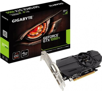  4096Mb Gigabyte GeForce GTX1050Ti PCI-E 128bit GDDR5 DVI HDMI DP GV-N105TOC-4GL Retail