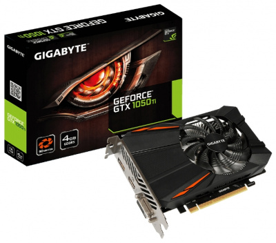 GTX1050Ti 4096Mb Gigabyte GV-N105TD5-4GD 128b GDDR5 1290/7008 DVIx1/HDMIx1/DPx1