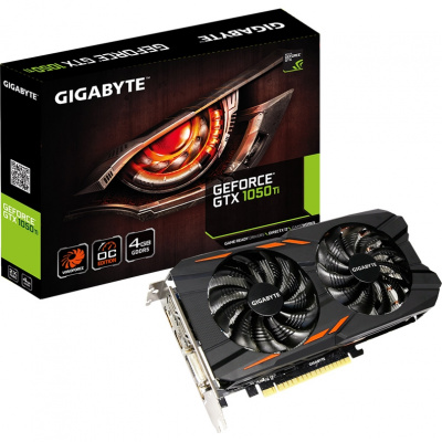 GIGABYTE GeForce GTX 1050 Ti 1328Mhz PCI-E 3.0 4096Mb 7008Mhz 128 bit DVI 3xHDMI HDCP Windforce OC (GV-N105TWF2OC-4GD)