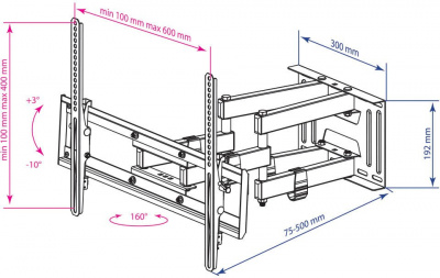  Kromax PIXIS-XL 40-90" max 50 VESA 600x400   