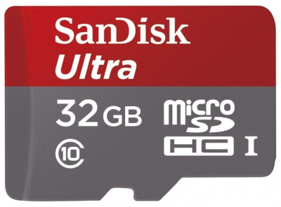 SanDisk Ultra MicroSDHC 32Gb Class10 Ultra (SD Adapter) (SDSQUNB-032G-GN3MA)