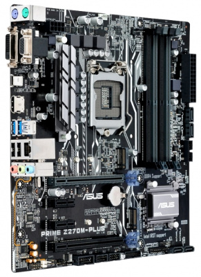 ASUS PRIME Z270M-PLUS S1151 iZ270, 4*DDR4, 1*PCIe 3.0x16, 1*PCIe 3.0x16, 2*PCIe 3.0x1 , SATA3, Vlan, HDMI, DVI, DP, PS/2, 2xUSB3.1, mATX