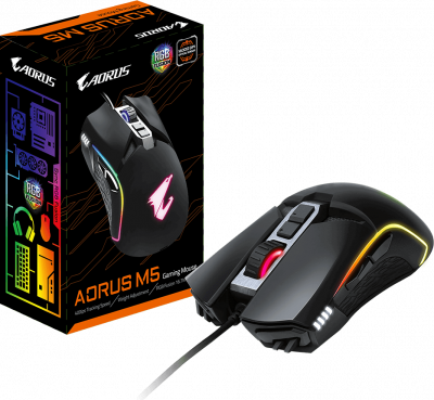   Gigabyte AORUS M5 Black, , , 16000 dpi, USB, : 