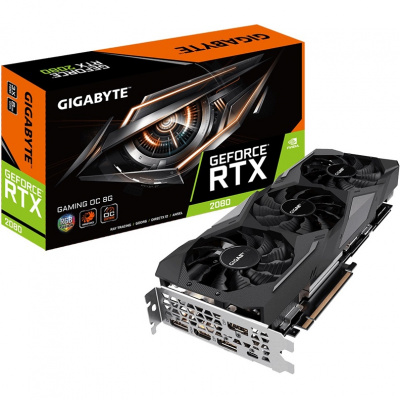  Gigabyte GeForce RTX 2080 8192Mb, Gaming OC 8G 1xHDMI, 3xDP, 1xUSB-C, VR-Link (USB C) (GV-N2080GAMING OC-8GC)