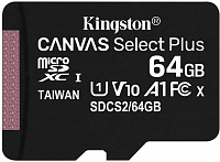   64Gb MicroSD Kingston Canvas Select Plus Class 10 (SDCS2/64GBSP)