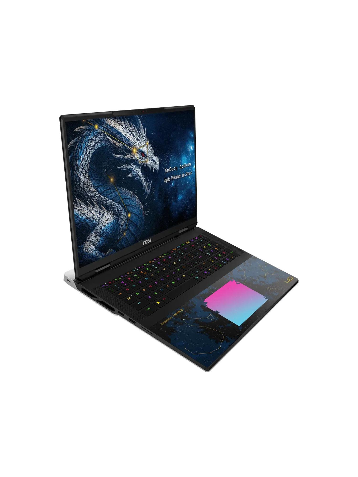 Ноутбук MSI Titan 18 HX Dragon Edition Draco A2WJ-1251RU, 18" (3840x2400) IPS 240 Гц/Intel Core Ultra 9 290HX Plus/96 ГБ DDR5/4096 ГБ SSD/NVIDIA GeForce RTX 5090 для ноутбуков (24 Гб)/Windows 11 Home, Черный (9S7-1824D6-1251)