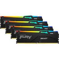   DDR 5 DIMM 64Gb PC44800, 5600Mhz, Kingston FURY Beast RGB XMP CL40 (Kit of 4) (KF556C40BBAK4-64)