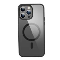 Чехол для смартфона Apple iPhone 14Pro "Berlia" Magsafe прозрачный (чёрный кант)