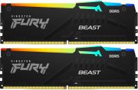  64Gb Kingston FURY Beast Black RGB, DDR5, DIMM, PC48000, 6000Mhz, EXPO CL36 (Kit of 2) (KF560C36BBEAK2-64) (retail)