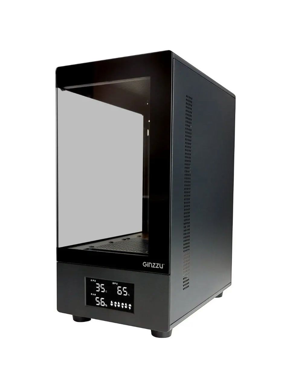 Корпус Ginzzu RX400D mATX жк. дисплей черный