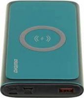 Мобильный аккумулятор Digma DGPQ10G 10000mAh 3A QC PD 20W беспроводная зарядка зеленый (DGPQ10G22CGN)