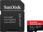 Карта памяти 64Gb MicroSD SanDisk Extreme Pro Class 10 + адаптер (SDSQXCY-064G-GN6MA)