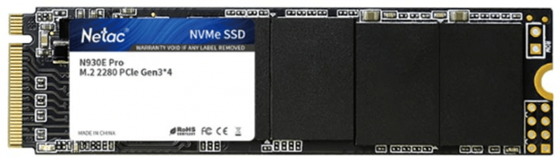 SSD M.2 Netac 512Gb N930E Pro Series <NT01N930E-512G-E4X> Retail (PCI-E 3.1 x4, up to 2080/1700MBs, 3D TLC/QLC, NVMe 1.3, 2280mm)