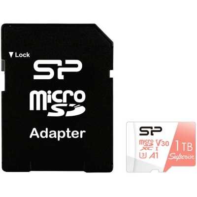 ����� ������  1TB Silicon Power Superior A1 microSDXC Class 10 UHS-I U3 100/80 Mb/s (SD �������) (SP001TBSTXDV3V20SP)