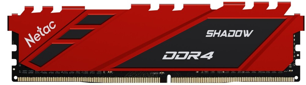   16Gb Netac Shadow (NTSDD4P26SP-16R) DDR4, 2666MHz, PC21300, C19, DIMM, Red,  
