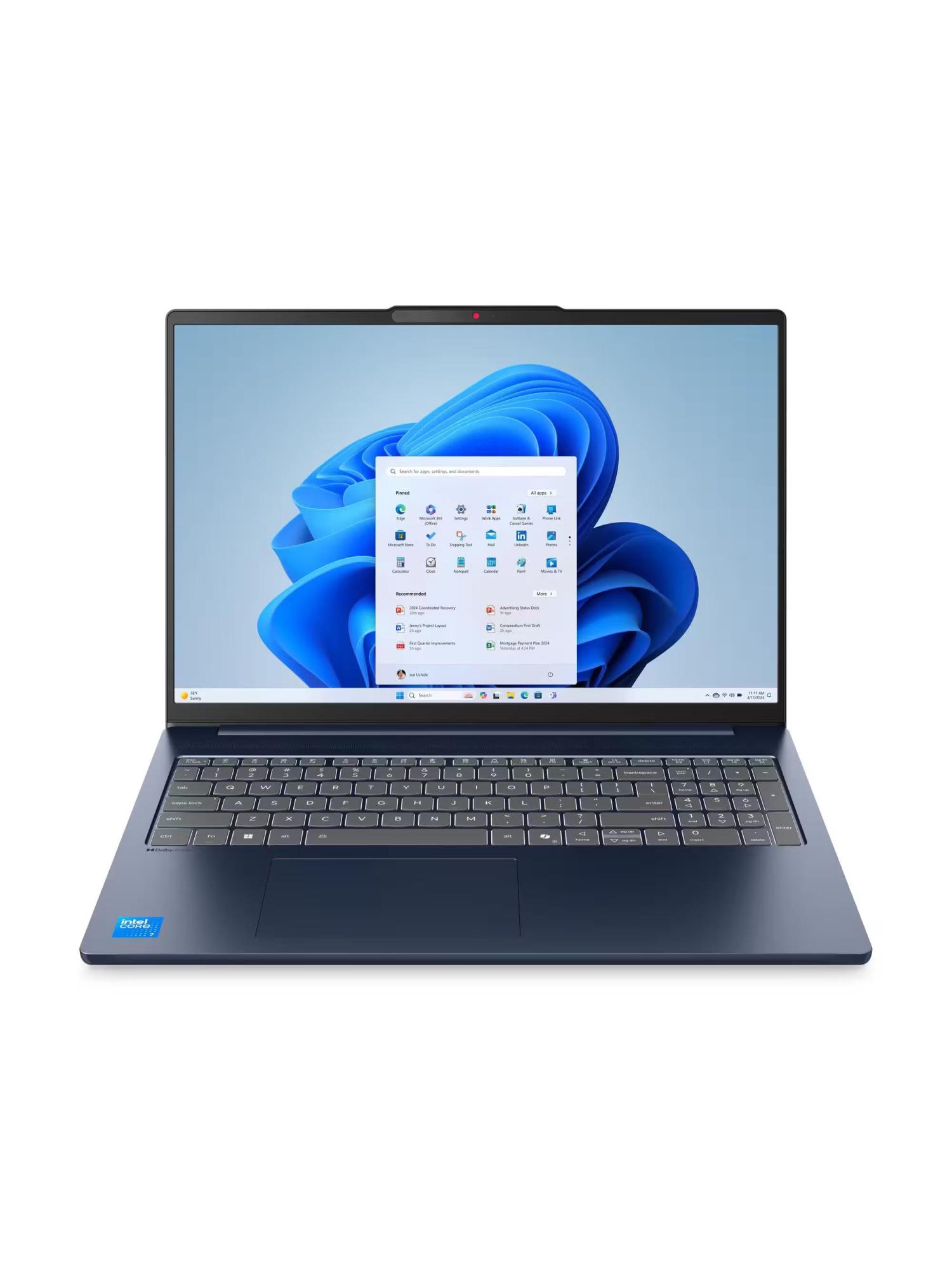 Ноутбук Lenovo IdeaPad Slim 5 16IRH10R, 16" (1920x1200) IPS/Intel Core 7 240H/16 ГБ DDR5/1024 ГБ SSD/Intel Graphics/Windows 11 Home, Синий (83J1002KUS)