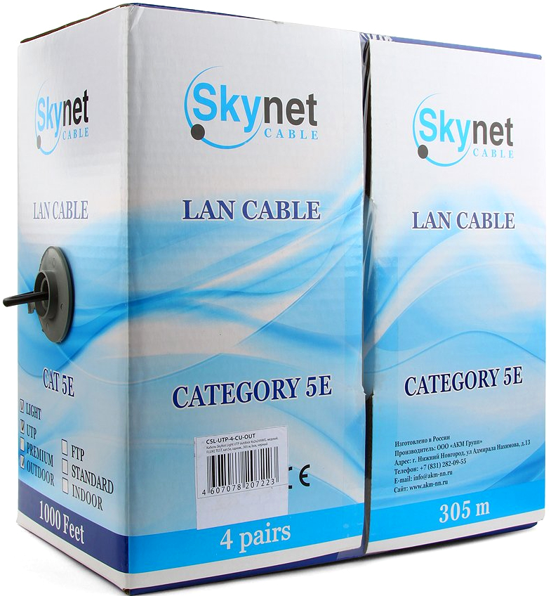 Csl ftp 4 cu out. Skynet Premium CSP-UTP-4-cu. Витая пара Skynet Light CSL-UTP-4-cu. Skynet Premium UTP Indoor 4x2x0,51, Fluke test5e, 305 м, CSP-UTP-4-cu. UTP Outdoor 4x2x0.5.