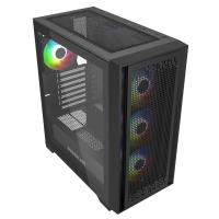  Powercase  Powercase ByteFlow Black, Tempered Glass, 4x 120mm ARGB fans, ARGB HUB, , ATX CBFB-A4