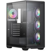 ������ XASTRA Q600 4ARGB-C10 Black ATX/Aquarium/Screewless/3x120mm ARGB PWM FM fans/Argb+PWM HUB 10port/ Q600-4FM12A-C10