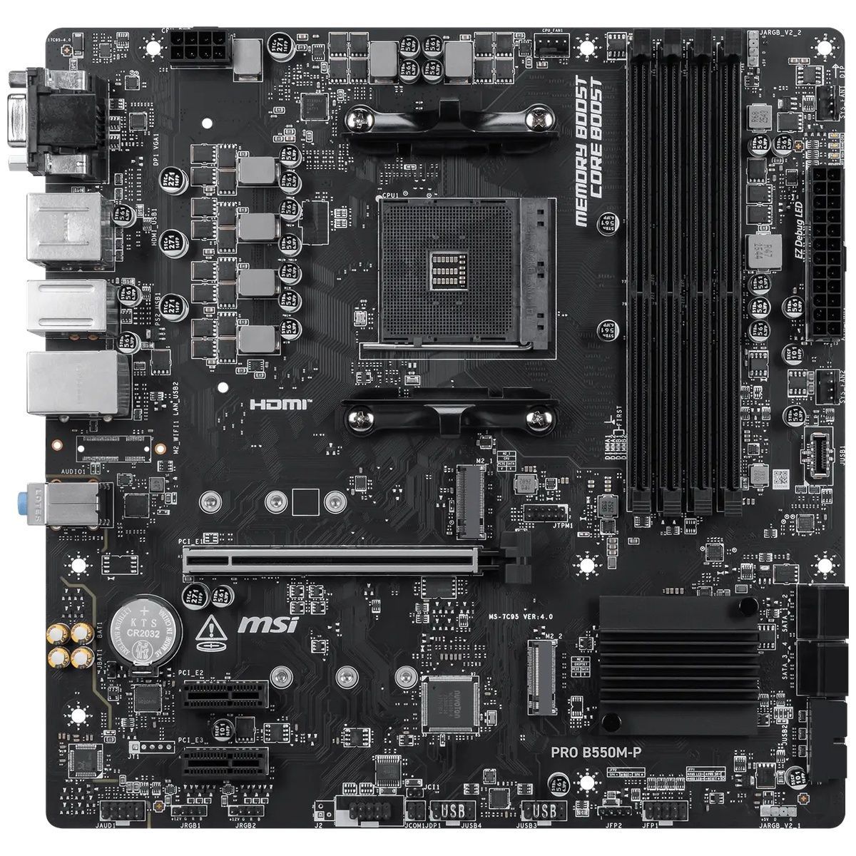 Материнская плата MSI PRO B550M-P, Socket AM4, AMD B550, mATX, Ret