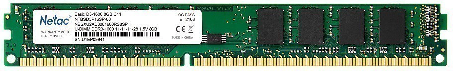   8Gb DDR-III 1600MHz Netac (NTBSD3P16SP-08)