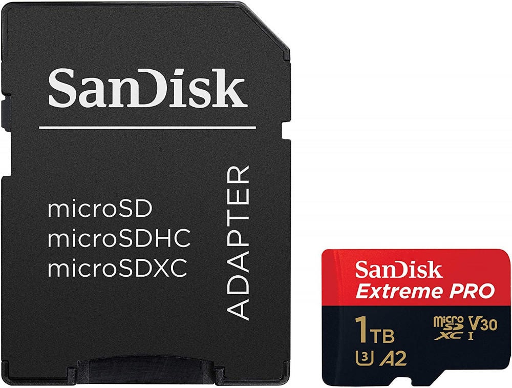 Карта памяти 1Tb MicroSD SanDisk Extreme Pro Class 10 + SD адаптер (SDSQXCZ-1T00-GN6MA)