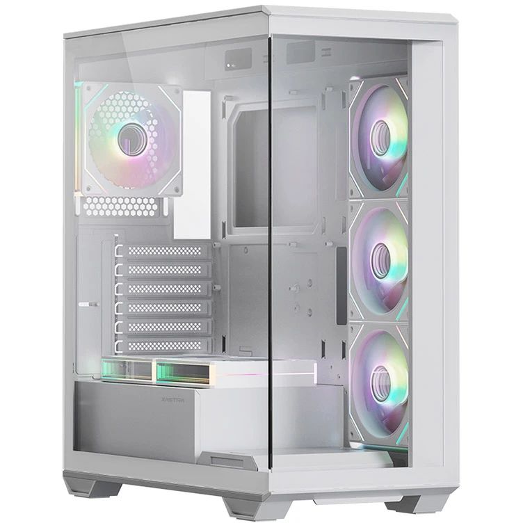 Корпус XASTRA Q600 6ARGB-C10-WH White ATX/Aquarium/Screewless/6x120mm ARGB PWM FM fans/Argb+PWM HUB 10port/ Q600-6FM12A-C10-WH
