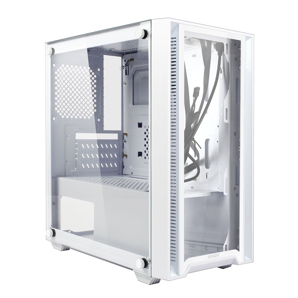 Корпус для ПК GINZZU - CL520, mITX, mATX, 2х2.5", 1х3.5", 2xUSB2.0, 1xUSB3.0, Mini Tower, без БП, цвет белый, CL520