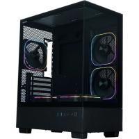 ������ XASTRA Q400M 5ARGB-FG-C6-UC Black mATX/Aquarium/Screewless/ 5x120mm ARGB PWM FG fans/Argb+PWM HUB 6port/ Type-C/ Q400M-5FG12A-C6-UC