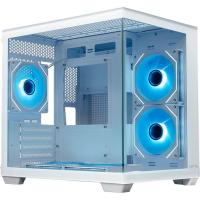 ������ XASTRA QW400M 5ARGB-C6-AC White mATX/Aquarium/Screewless/5x120mm ARGB PWM FM fans/Argb+PWM HUB 6port/Type-C+USB3.0 (1 USB3.0 ������)/ QW400M-5FM12A-C6-AC-WH