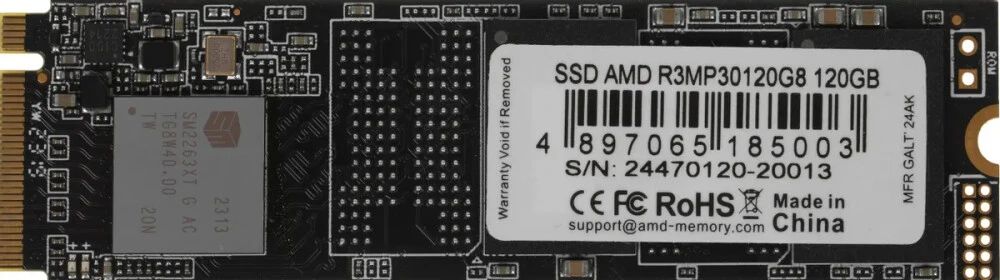 Твердотельный накопитель SSD AMD Radeon R3 M.2 2280 120GB PCIe 3.0 x4 (R3MP30120G8)