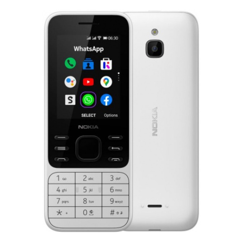   Nokia NOKIA 6300 DS TA-1294 4G WHITE, 2.4'', 1 Core, 512MB + 4MB (ROM/RAM), Micro SD, up to 32GB flash, 2 Sim, LTE + GSM/WCDMA, BT v4.0, GPS, GLONASS, Micro-USB, 1500mAh, 104,7g, 53x131,4x13,7