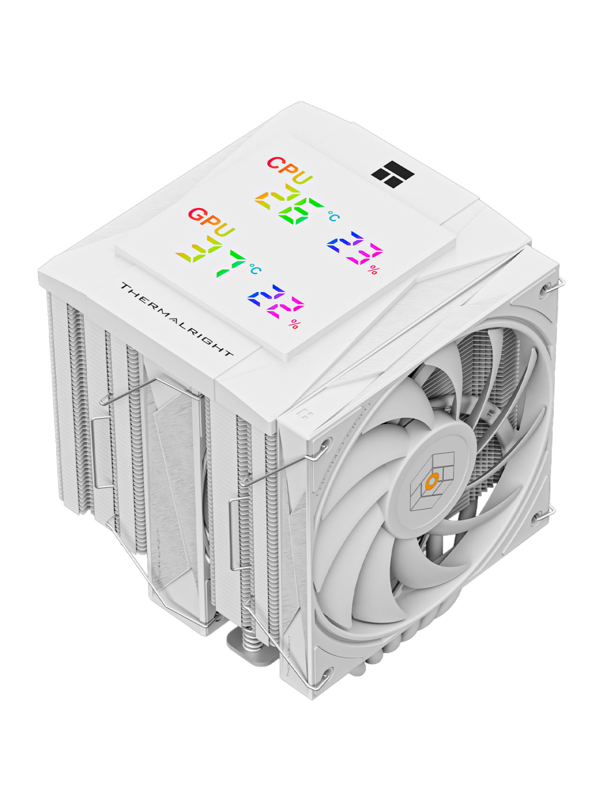 Кулер Thermalright Royal Knight 120 Digital White LGA115X/1200/1700/1851/2011/2066/ AM4/AM5 (2x120mm PWM Fan, медное основание, 6 тепл. трубок 6мм) / TRRK120DW