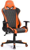 Компьютерное кресло HIPER HGS-112 игровое, обивка: искусственная кожа, цвет: черный/оранжевый