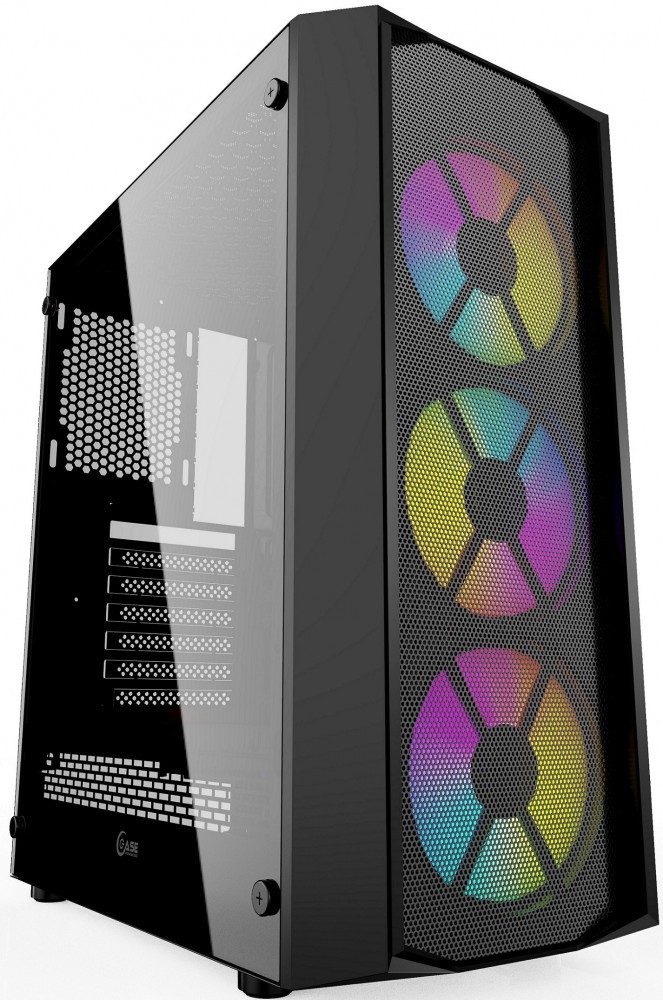  Powercase Rhombus X3 Mesh LED Black ATX, mATX, Mini-ITX, Midi-Tower,  ,  , , 2xUSB 2.0, USB 3.0, Audio (CMRMX-L3)