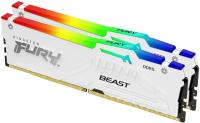   DDR 5 DIMM 64Gb PC48000, 6000Mhz, Kingston FURY Beast White RGB CL30 (Kit of 2)(KF560C30BWAK2-64)