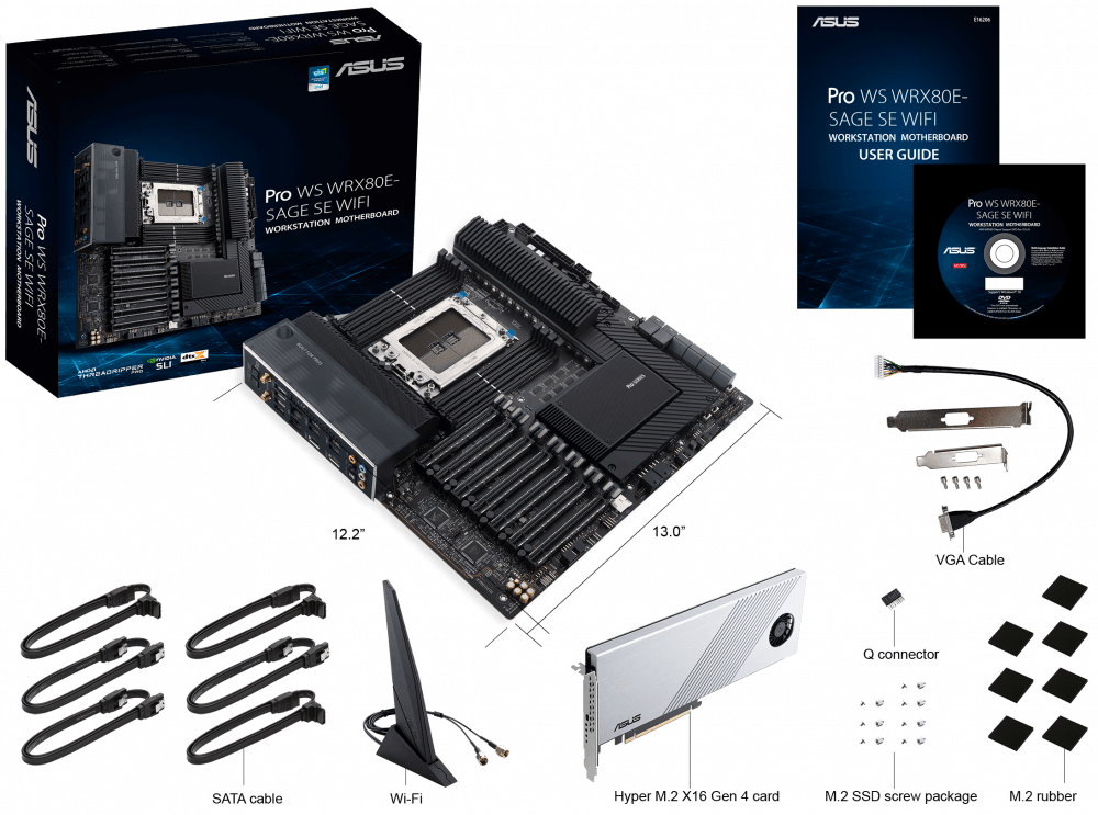 Asus wrx80e sage se wifi. Asus pro ws wrx80e-sage se. asus wrx80 pro ws sage se wifi. материнская плата asus pro ws sage. wrx80 motherboard.