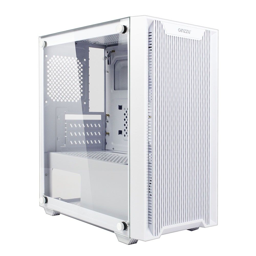 Корпус для ПК GINZZU - CL560, mITX, mATX, 2х2.5", 1х3.5", 2xUSB2.0, 1xUSB3.0, Midi Tower, без БП, цвет белый, CL560