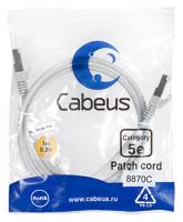 Патч-корд Cabeus PC-FTP-RJ45-Cat.5e-1m-LSZH F/UTP, категория 5е, 2xRJ45/8p8c, экранированный, серый, LSZH, 1м 
