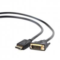 Кабель DisplayPort - DVI Bion BXP-CC-DPM-DVIM-018, 20M/24+1M, позолоченные контакты, 1,8м, черный