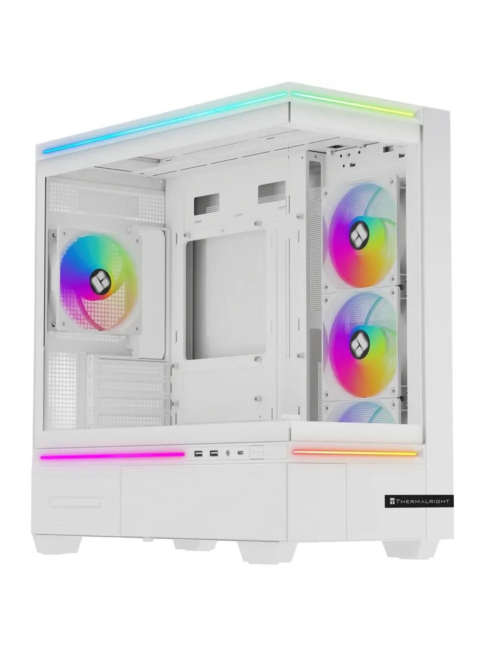 Корпус без блока питания Thermalright M10 FAN4-C, Mini-Tower, TG, 4x120mm ARGB, 2xUSB-A 3.0, 1xUSB Type-C, mATX, mITX White