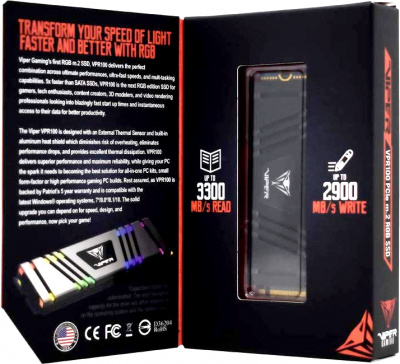   256Gb SSD Patriot Viper VPR100 RGB Series (VPR100-256GM28H)