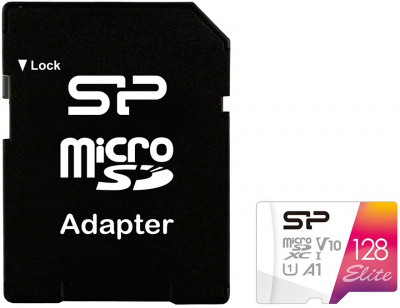   128Gb MicroSD Silicon Power Elite + SD  (SP128GBSTXBV1V20SP)