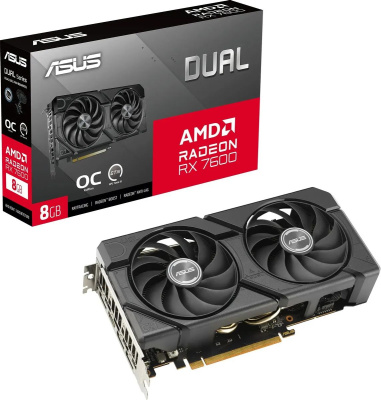 ���������� Asus AMD Radeon RX 7600 DUAL-RX7600-O8G-EVO 8�� Dual, GDDR6, OC, Ret 90YV0LD0-M0NA00