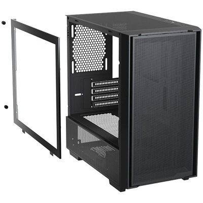 ������ XASTRA  A400M 3FRGB Black mATX/Mesh /Screwless TG+Mesh/2x140mm+1x120mm FC FRGB fans/ A400M-2FC14F-1FC12F