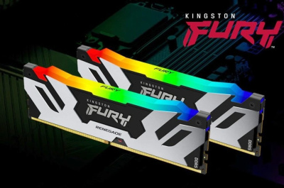 ����������� ������ 64Gb Kingston FURY Renegade RGB, DDR5, DIMM, PC51200, 6400Mhz, XMP, CL32 (Kit of 2) (KF564C32RSAK2-64) (retail)