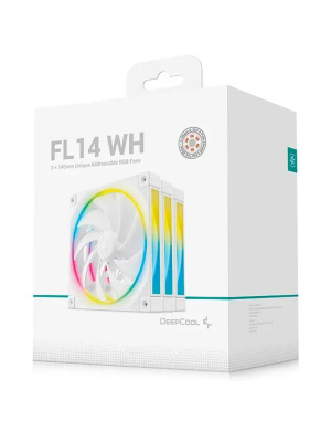 ���������� DEEPCOOL FL14 WH-3 IN 1 140x140x25�� (PWM, ARGB, �����, 500-1700��/���) Color BOX