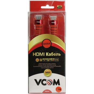  HDMI 19M/M VCOM CG526S-R ver. black and red 2.0, 1,8m  Blister